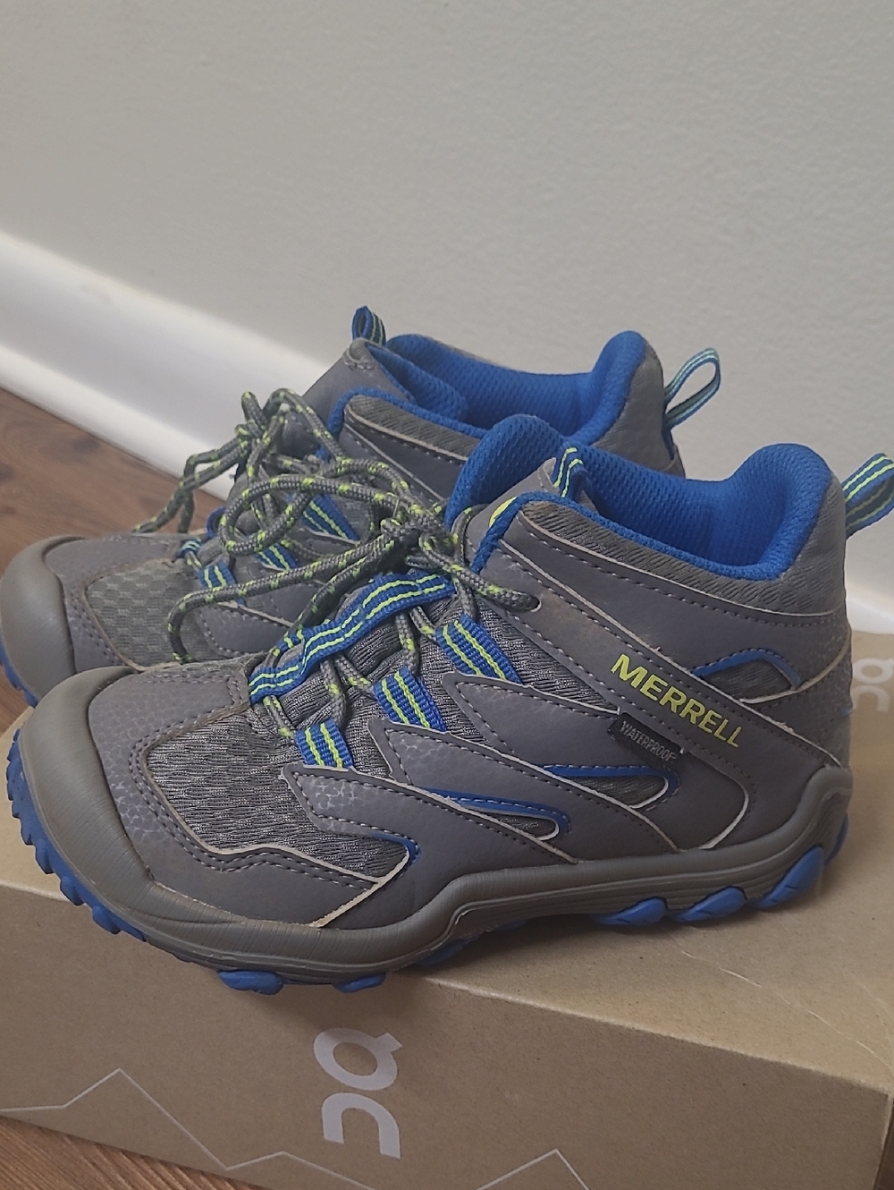 Merrell Kids Gray and Blue Trail Boots